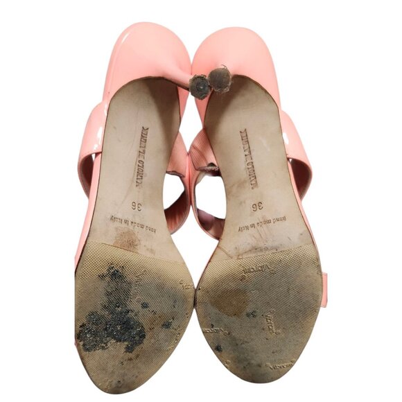 Manolo Blahnik Coral High Heel Shoes Sleek Design Size 36 Made In Italy - Picture 10 of 13